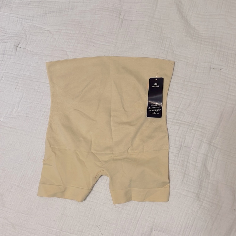 NWT Empetua All Day Every Day High-Waisted Shaper Boyshorts Beige
